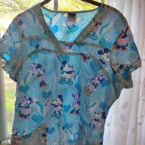 Disney Scrub Top- Size Large
